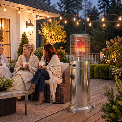 Outsunny 13 kW Gas Patio Heater with Tip‑Over Protection - Stainless Steel