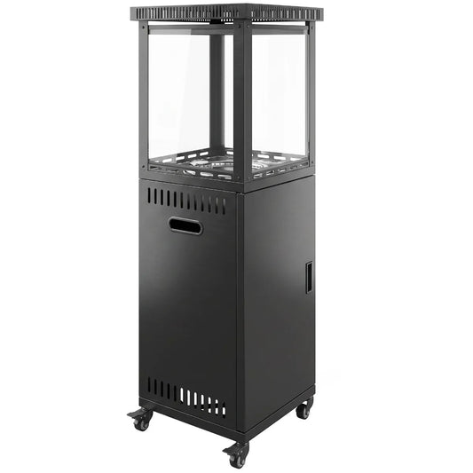 Outsunny 13 kW Glass‑Panel Gas Patio Heater — Premium Outdoor Heating with 360° Flame View
