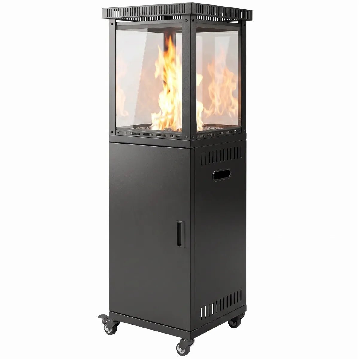Outsunny 13 kW Glass‑Panel Gas Patio Heater — Premium Outdoor Heating with 360° Flame View