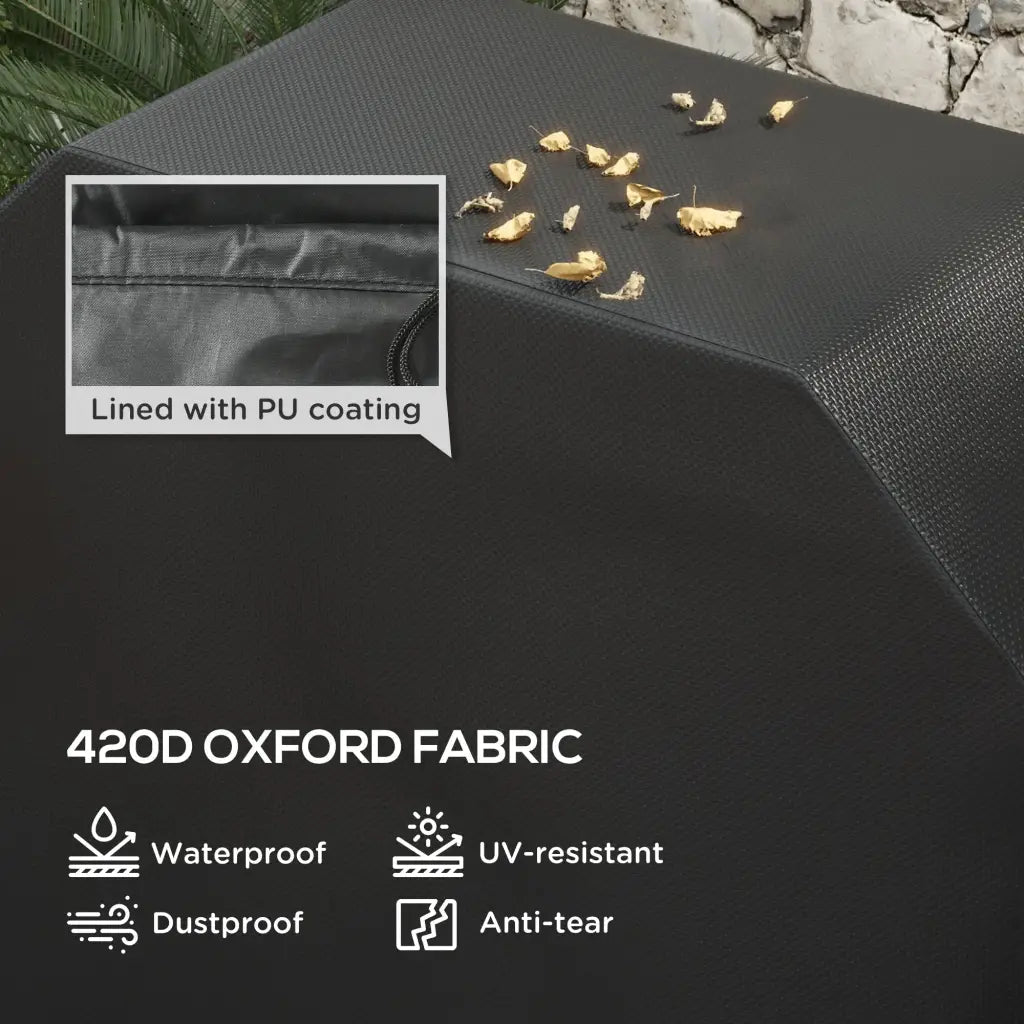 Outsunny 147 x 61cm Plastic Coated Protective Grill Cover - Black 84G - 465V01BK - Garden & Outdoor