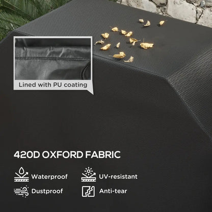 Outsunny 147 x 61cm Plastic Coated Protective Grill Cover - Black 84G - 465V01BK - Garden & Outdoor