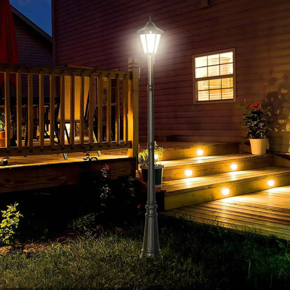 Outsunny 2.4 m Solar-Powered LED Garden Lamp Post, Motion Sensor - Black | B30-029V00BK