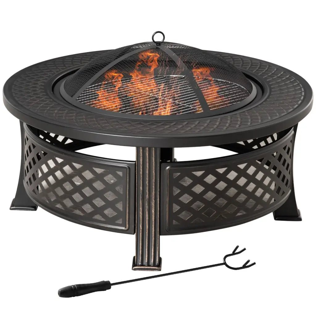 Outsunny 2‑in‑1 Fire Pit & BBQ Grill | 842 - 262 - Fire Pits, Fireplaces, Heating