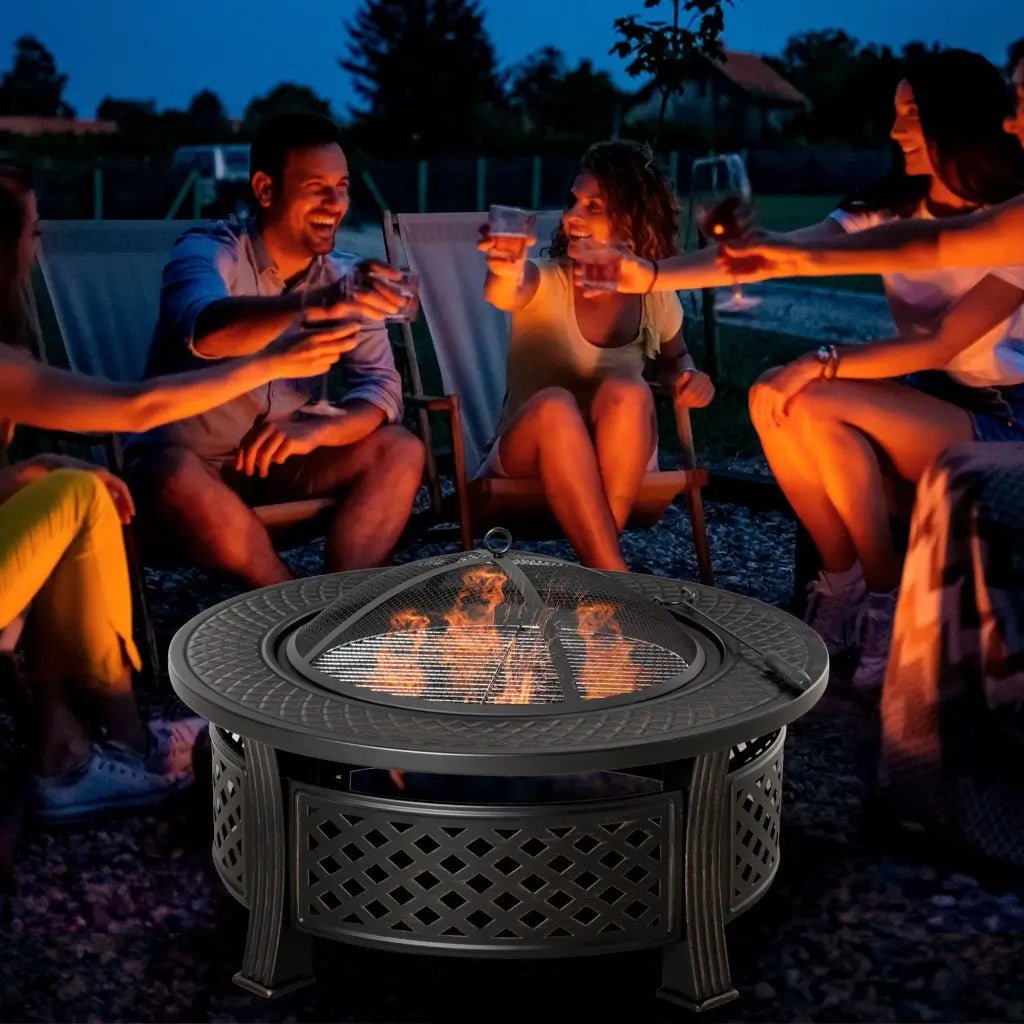 Outsunny 2‑in‑1 Fire Pit & BBQ Grill | 842 - 262 - Fire Pits, Fireplaces, Heating