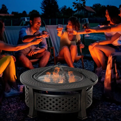Outsunny 2‑in‑1 Fire Pit & BBQ Grill | 842 - 262 - Fire Pits, Fireplaces, Heating