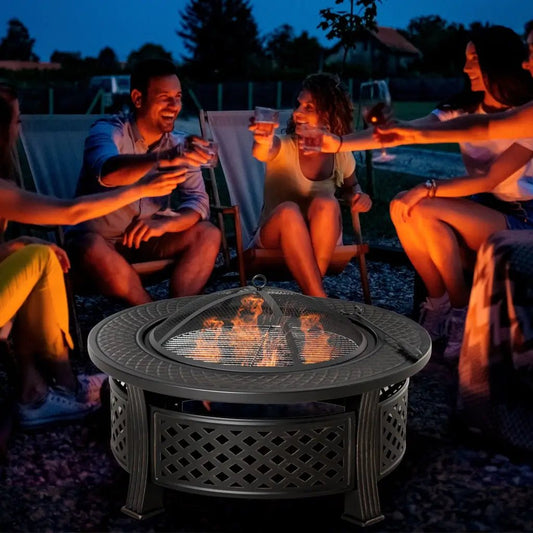 Outsunny 2‑in‑1 Fire Pit & BBQ Grill | 842 - 262 - Fire Pits, Fireplaces, Heating