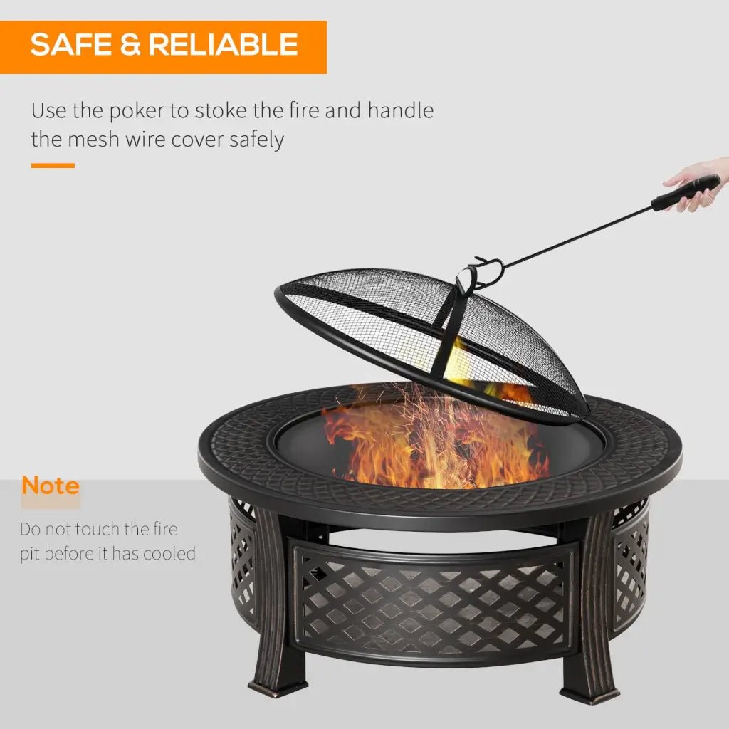 Outsunny 2‑in‑1 Fire Pit & BBQ Grill | 842 - 262 - Fire Pits, Fireplaces, Heating