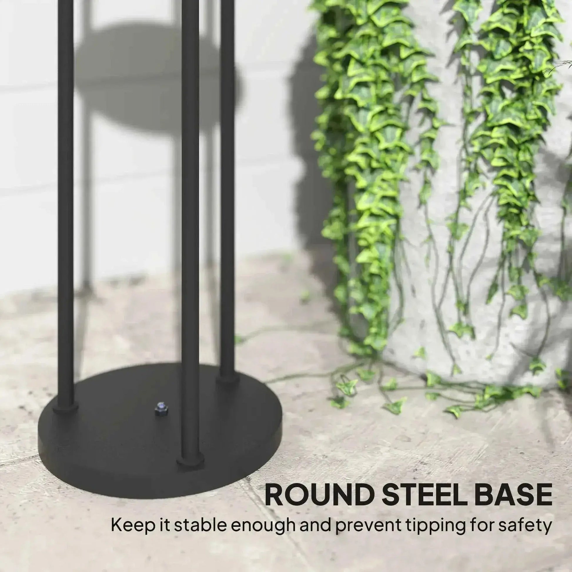 Outsunny 3-Light Solar Rattan Floor Lamp with Shelf, Auto On/Off, Yellow | 867-269V00YL
