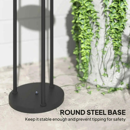Outsunny 3-Light Solar Rattan Floor Lamp with Shelf, Auto On/Off, Yellow | 867-269V00YL