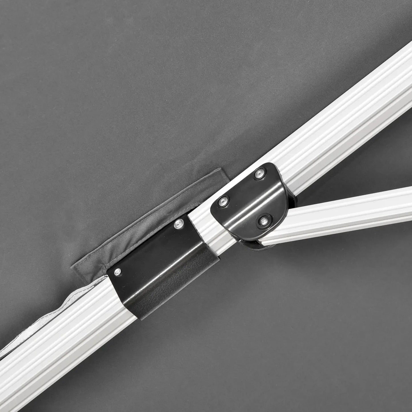 Outsunny 3 x 3(m) Cantilever Roma Parasol, Square Garden Umbrella with Cross Base, Crank Handle, Tilt, 360° Rotation and Aluminium Frame - Grey | 84D - 086V00GY - Furniture, Lighting & Decor