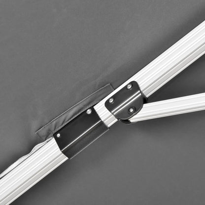 Outsunny 3 x 3(m) Cantilever Roma Parasol, Square Garden Umbrella with Cross Base, Crank Handle, Tilt, 360° Rotation and Aluminium Frame - Grey | 84D - 086V00GY - Furniture, Lighting & Decor