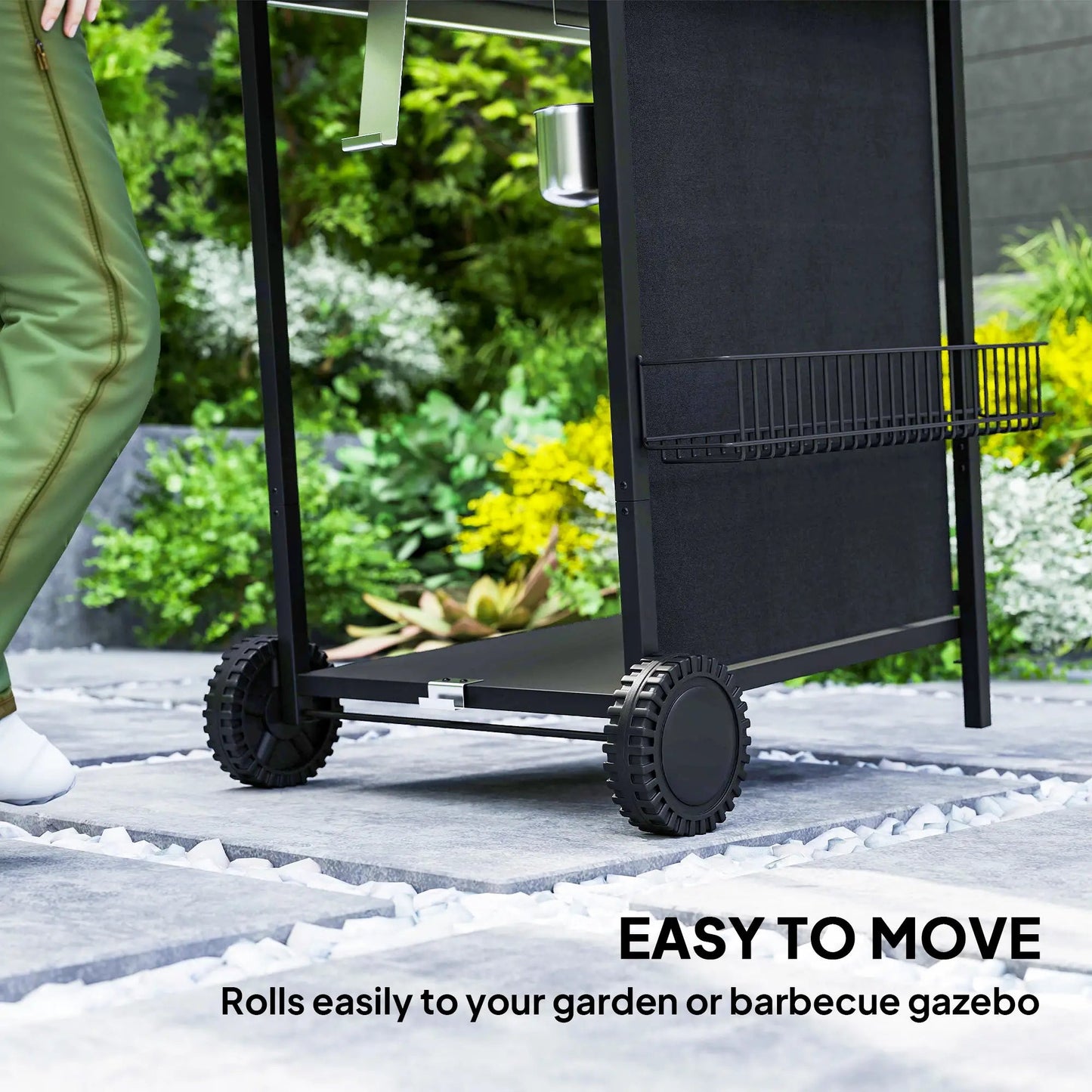 Outsunny 3+1 Burner Gas BBQ Grill – Thermometer, Side Table, Black | 846 - 167V70BK - BBQs & Grills