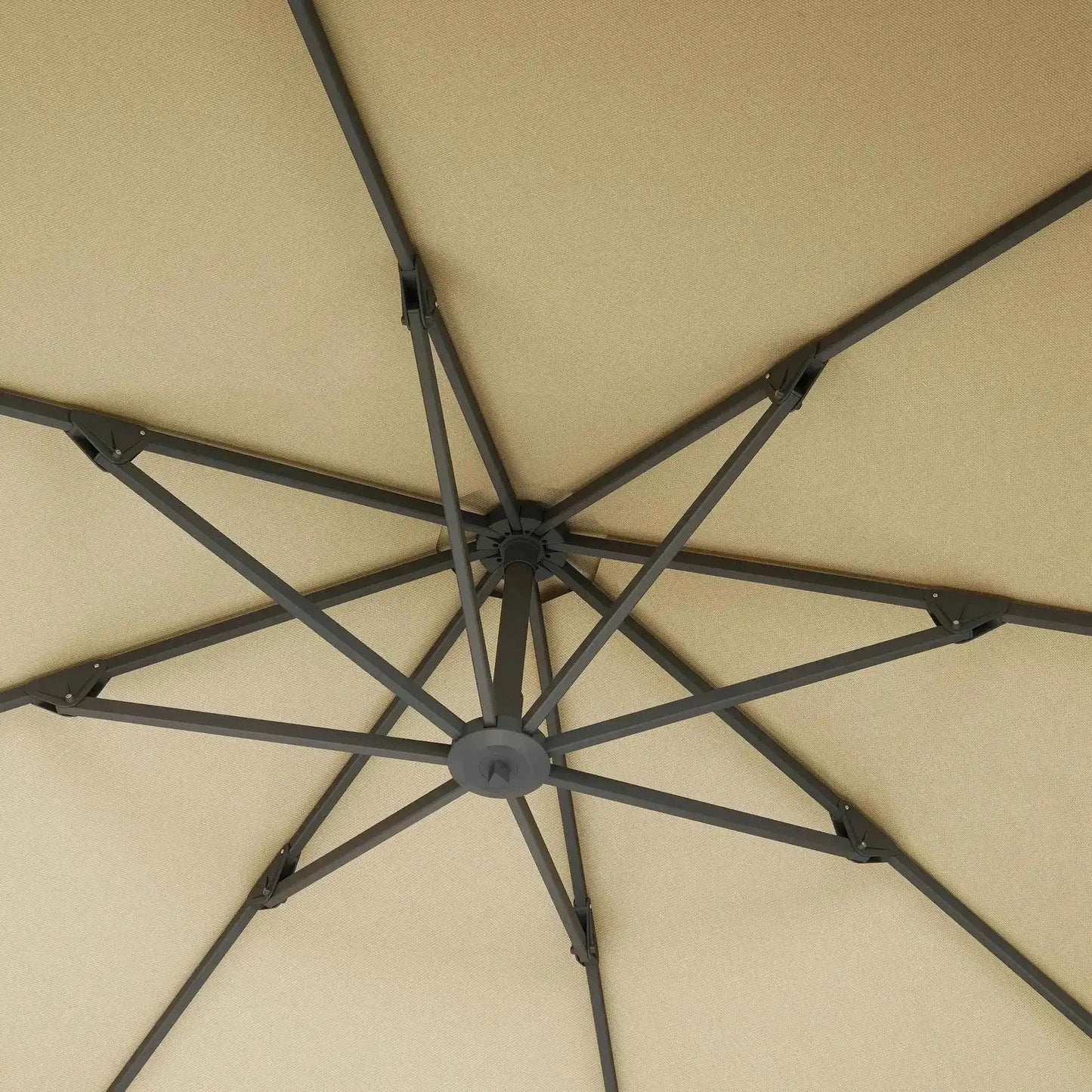 Outsunny 3m Cantilever Parasol – Crank Handle, 360° Rotation, Khaki | 84D-388V00KK