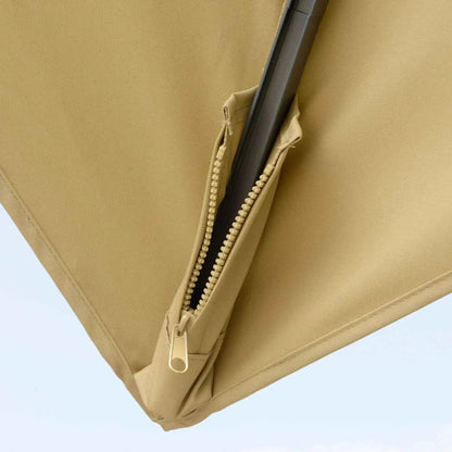 Outsunny 3m Cantilever Parasol – Solar LED, Tilt, Crank, Khaki | 84D-184KK