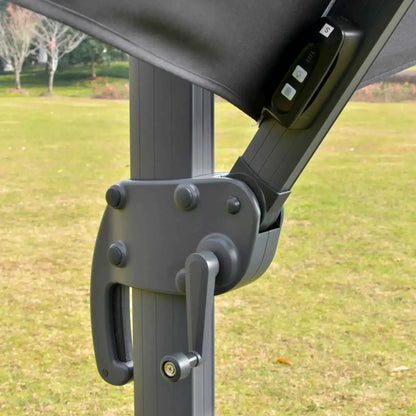 Outsunny 3m Cantilever Parasol – Solar Lights, Power Bank, 360° Spin | 84D-109V01CG
