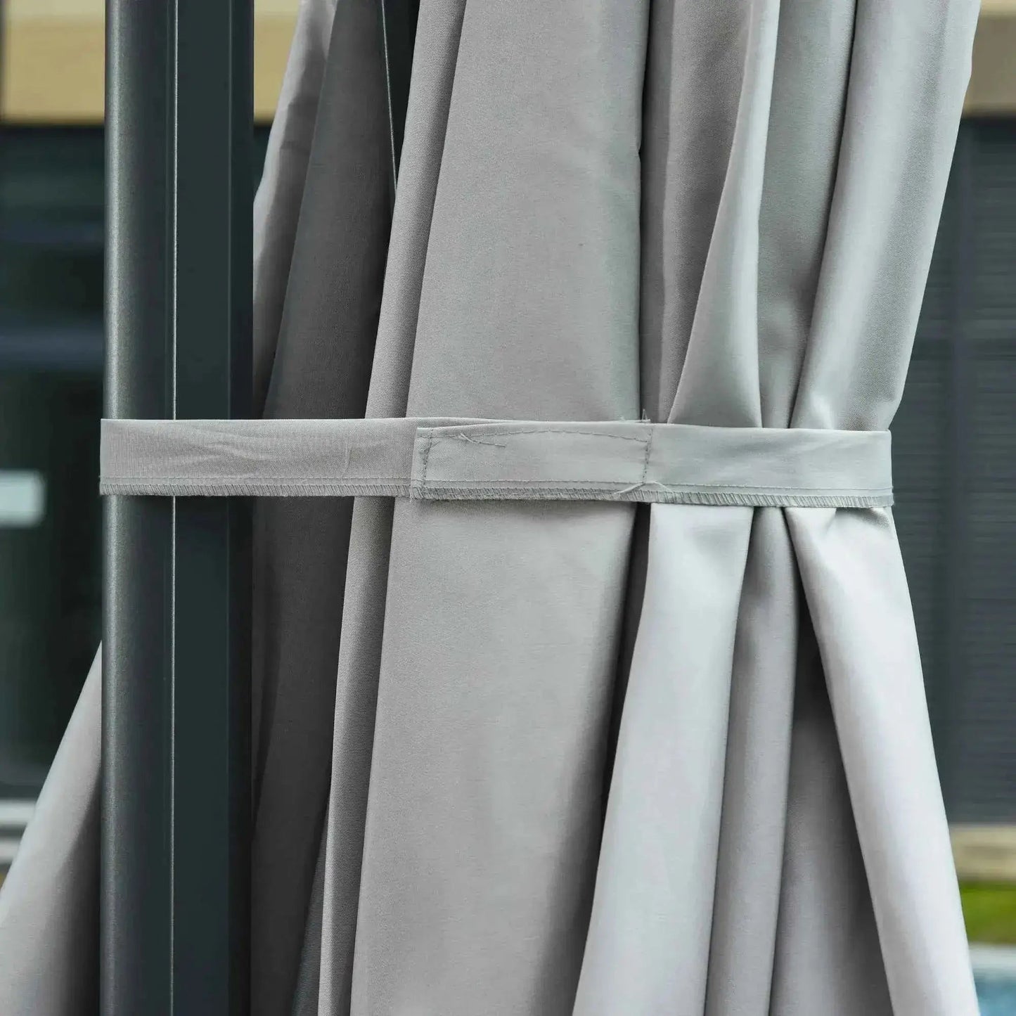Outsunny 3m Solar LED Cantilever Parasol 360 Degree - Grey | 84D-099GY