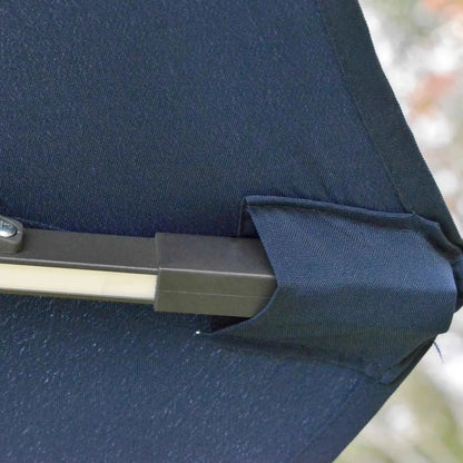 Outsunny 3m Solar LED Cantilever Parasol with Base - Blue | 84D-104NU