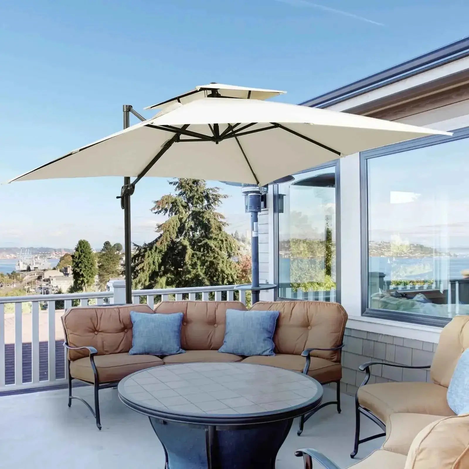 Outsunny 3m Steel Frame Outdoor Roma Cantilever Umbrella | 84D-073