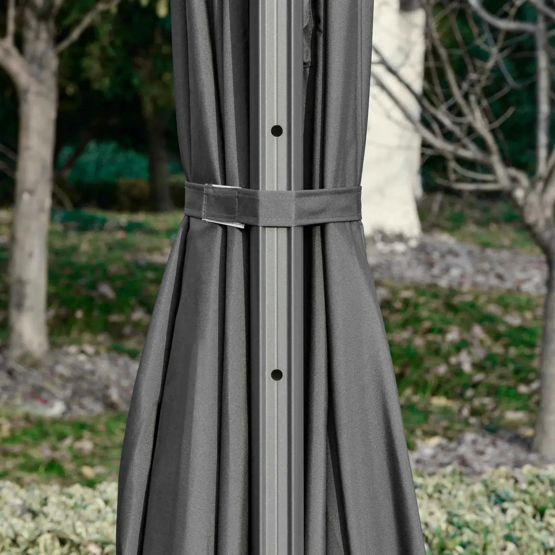 Outsunny 3x3m Square Canopy – Aluminium Frame, Adjustable Angle, Grey | 84D-108CG