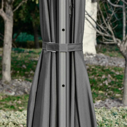 Outsunny 3x3m Square Canopy – Aluminium Frame, Adjustable Angle, Grey | 84D-108CG