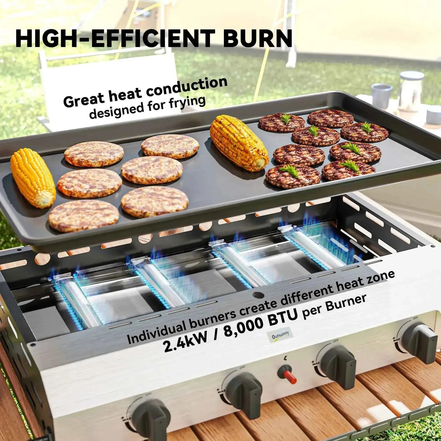 Outsunny 4-Burner Portable Gas Grill | 846-133V72SR