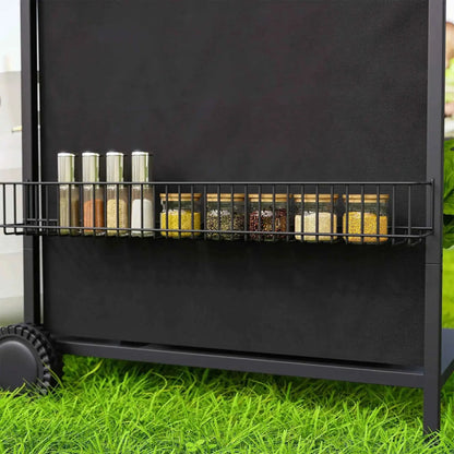 Outsunny 4+1 Burner Gas BBQ Grill – Thermometer, Side Table, Black | 846-172V70BK