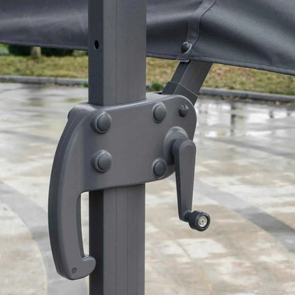 Outsunny 4.5m Double-Sided Parasol – Crank Handle, 360° Base, Khaki | 84D-183KK