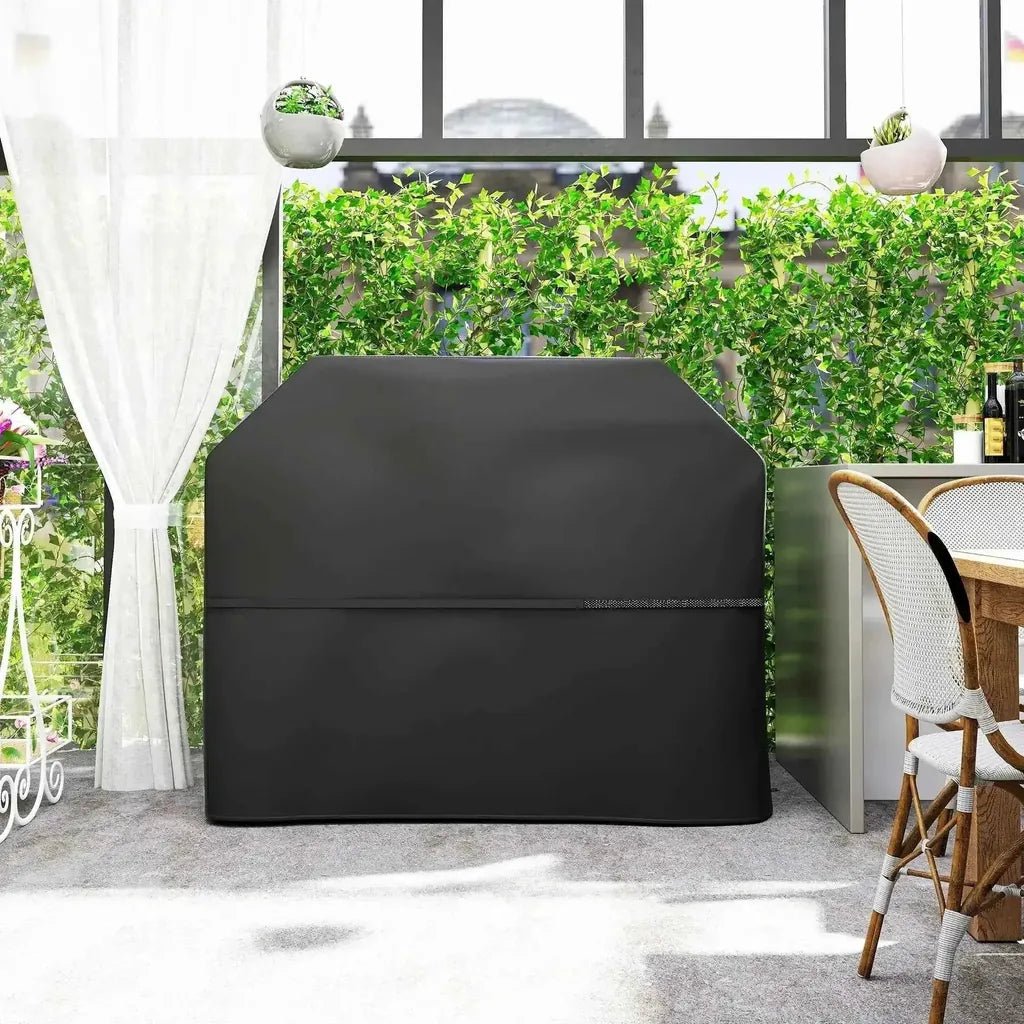 Outsunny bbq cover black durable waterproof oxford fabric with upf30 plus protection and sleek streamlined design
