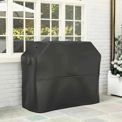 Outsunny black oxford grill cover with waterproof upf30 plus fabric and durable reinforced stitching for outdoor grills