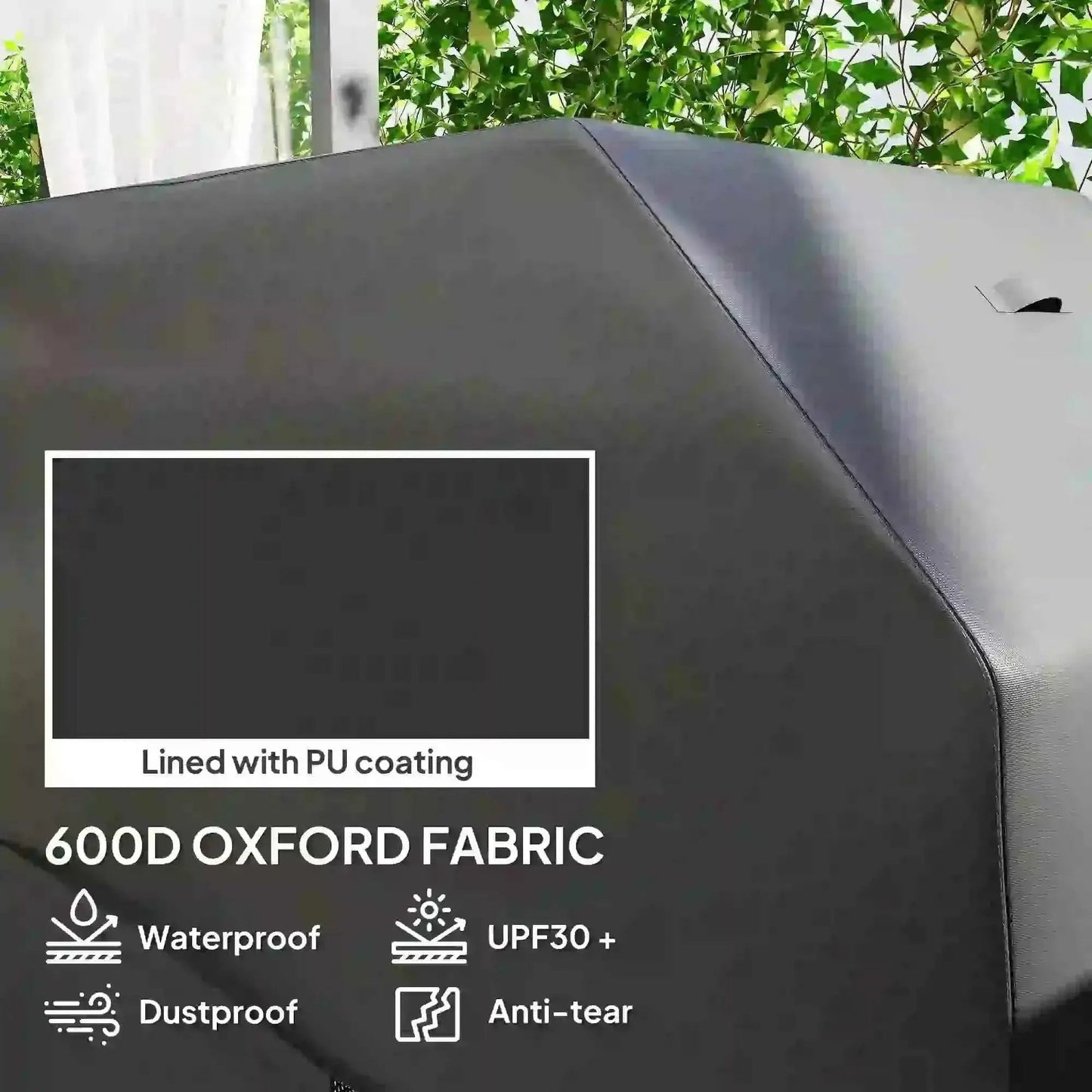 Outsunny BBQ Cover - Waterproof UPF30+ Oxford Grill Cover | 84G-845V00BK