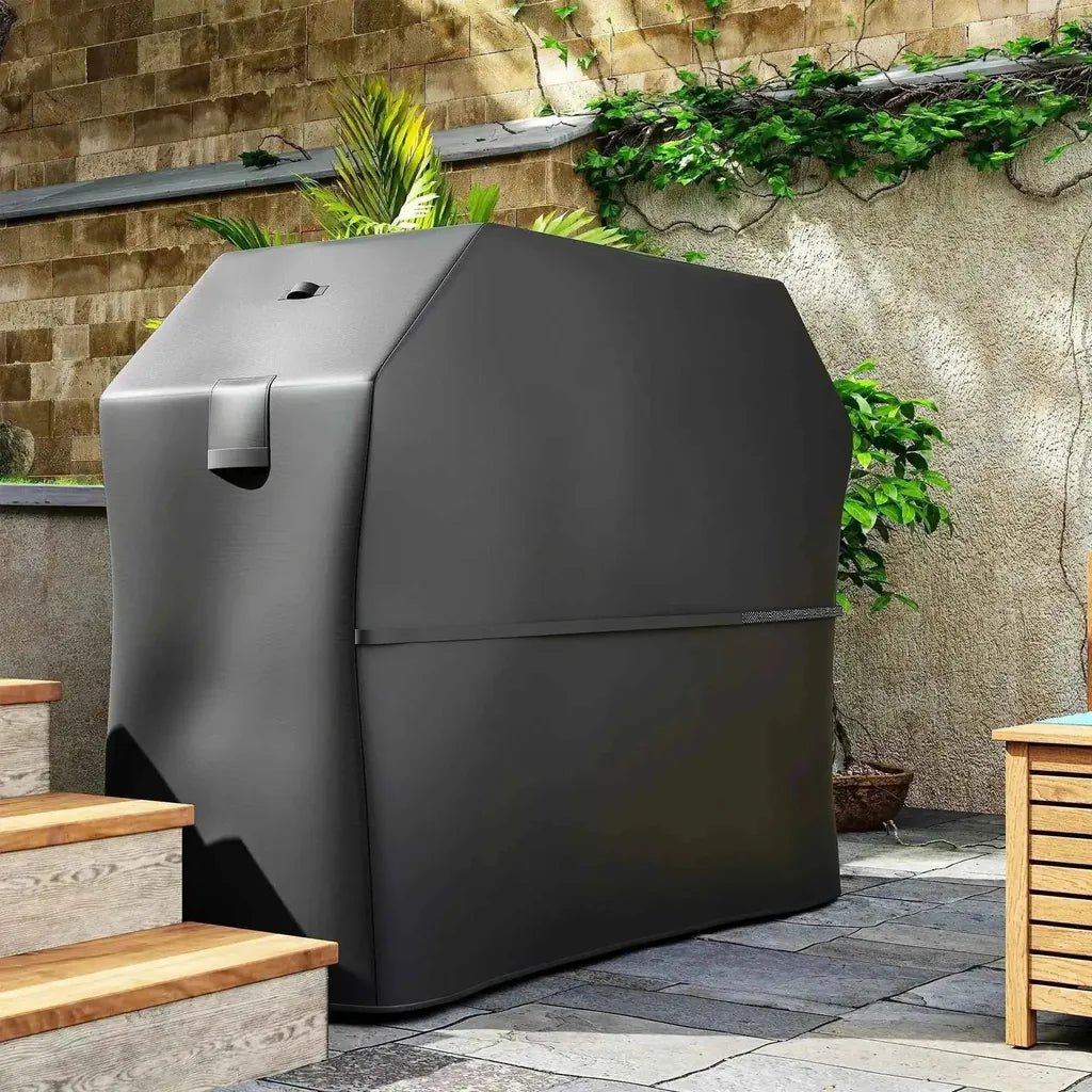 Black Outsunny BBQ cover made of durable waterproof Oxford fabric with UPF30+ designed to protect grills