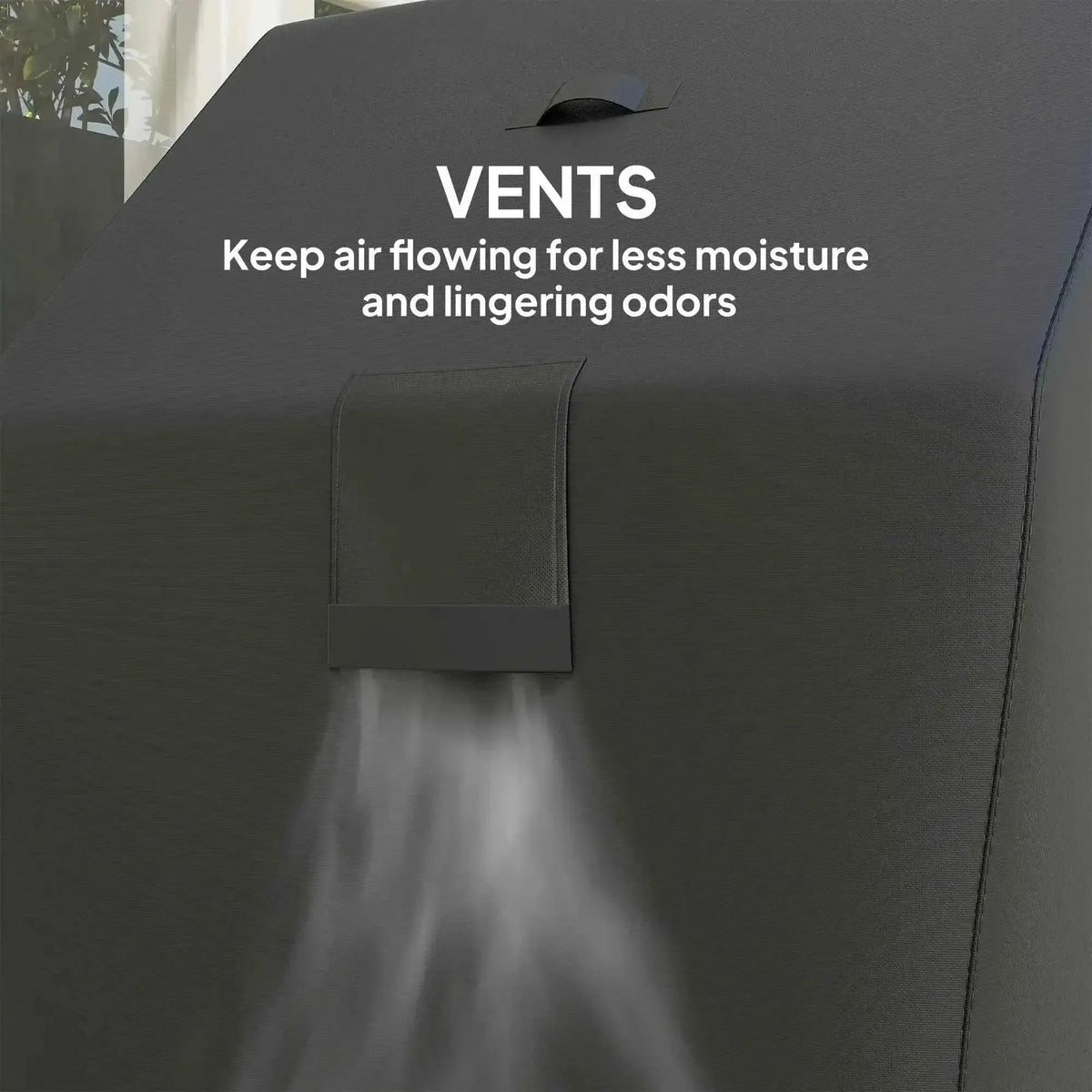 Outsunny dark gray waterproof oxford bbq cover with vent for airflow to reduce moisture and odors