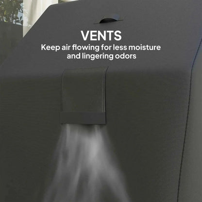 Outsunny dark gray waterproof oxford bbq cover with vent for airflow to reduce moisture and odors