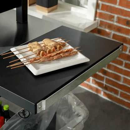 Outsunny Multi - Feature BBQ Grill Table, with Stainless Steel Top - Black 846 - 130V00BK - Garden & Outdoor