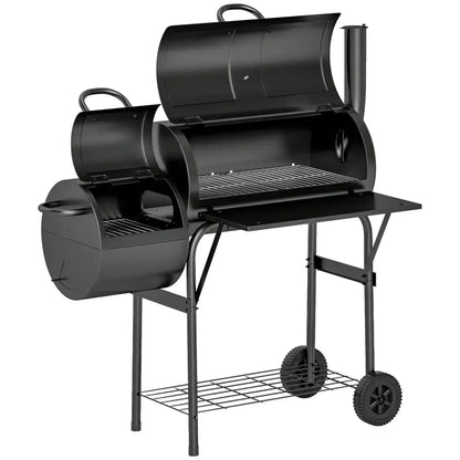 Outsunny BBQ Grill with Offset Smoker | 846 - 177V00BK - BBQs & Grills