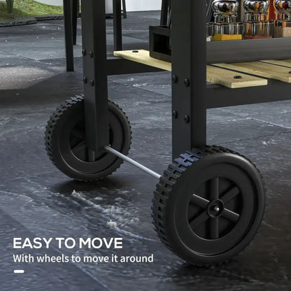 Outsunny Charcoal BBQ Grill Trolley | 846 - 144V00BK - BBQs & Grills