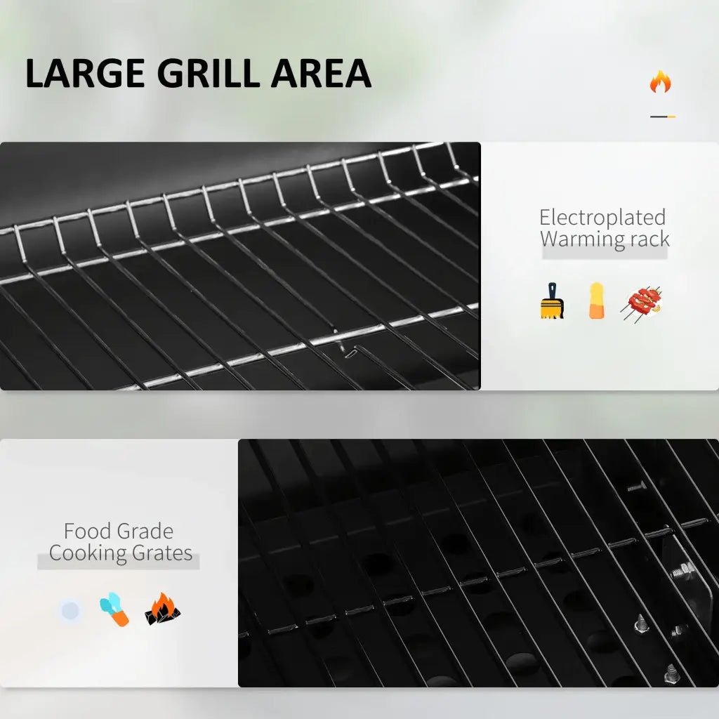 Outsunny Charcoal Grill, with Height - Adjustable Coal Pan - Black 846 - 013V00GY - Garden & Outdoor