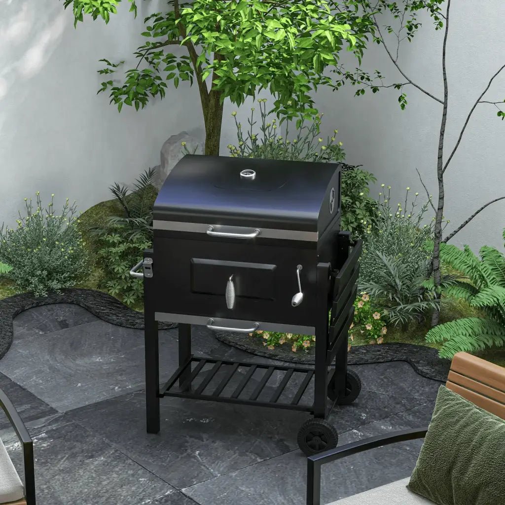 Outsunny Charcoal Grill, with Height - Adjustable Coal Pan - Black 846 - 013V00GY - Garden & Outdoor