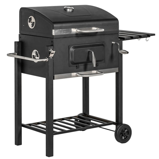 Outsunny Charcoal Grill, with Height - Adjustable Coal Pan - Black 846 - 013V00GY - Garden & Outdoor