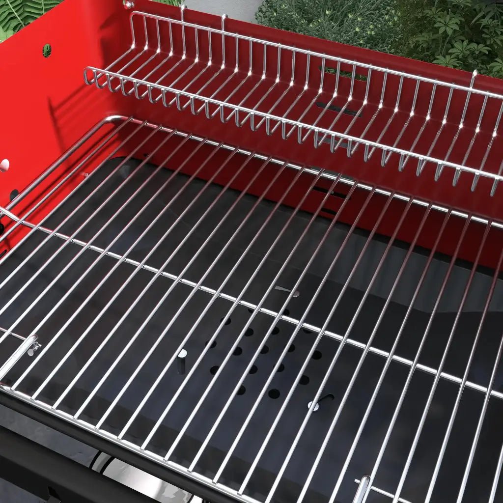 Outsunny Charcoal BBQ, with Five Position Grill Grate - Red 846 - 149V00RD - Garden & Outdoor
