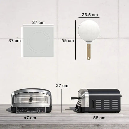 Outsunny Electric Pizza Oven – Dual‑Control Countertop Pizza Maker | 846 - 314V70BK - Pizza Ovens
