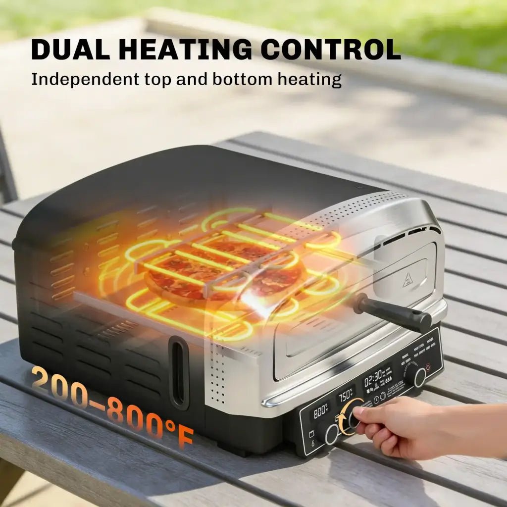 Outsunny Electric Pizza Oven – Dual‑Control Countertop Pizza Maker | 846 - 314V70BK - Pizza Ovens
