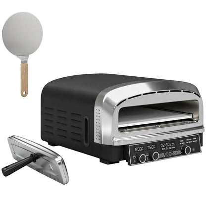 Outsunny Electric Pizza Oven – Dual‑Control Countertop Pizza Maker | 846 - 314V70BK - Pizza Ovens