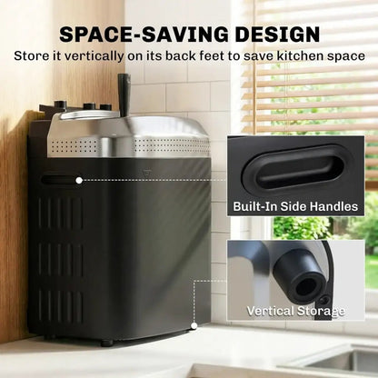 Outsunny Electric Pizza Oven – Dual‑Control Countertop Pizza Maker | 846 - 314V70BK - Pizza Ovens