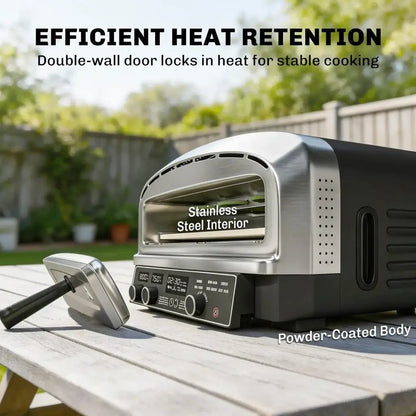 Outsunny Electric Pizza Oven – Dual‑Control Countertop Pizza Maker | 846 - 314V70BK - Pizza Ovens