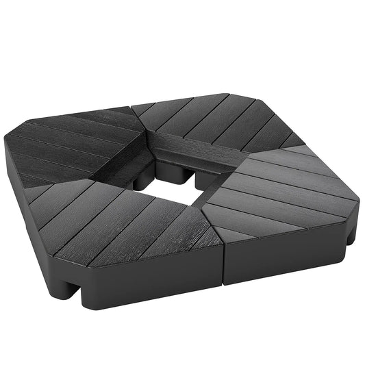 Outsunny Fillable Parasol Base – Set of 4, 80kg Sand, 60kg Water Black | 84D - 277V00BK - Accessories