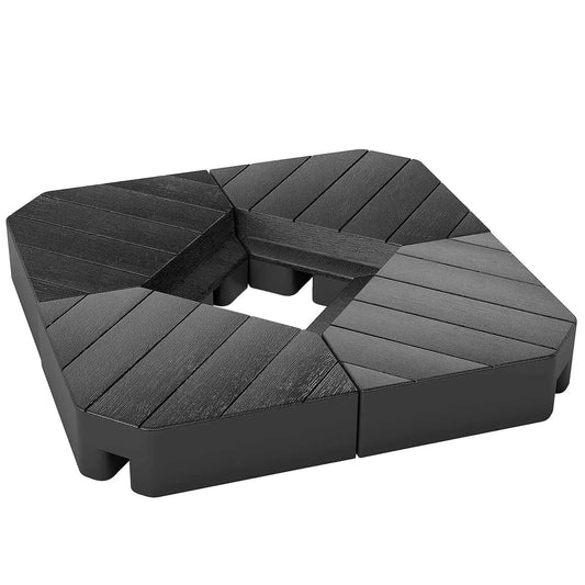 Outsunny Fillable Parasol Base – Set of 4, 80kg Sand, 60kg Water Black | 84D-277V00BK