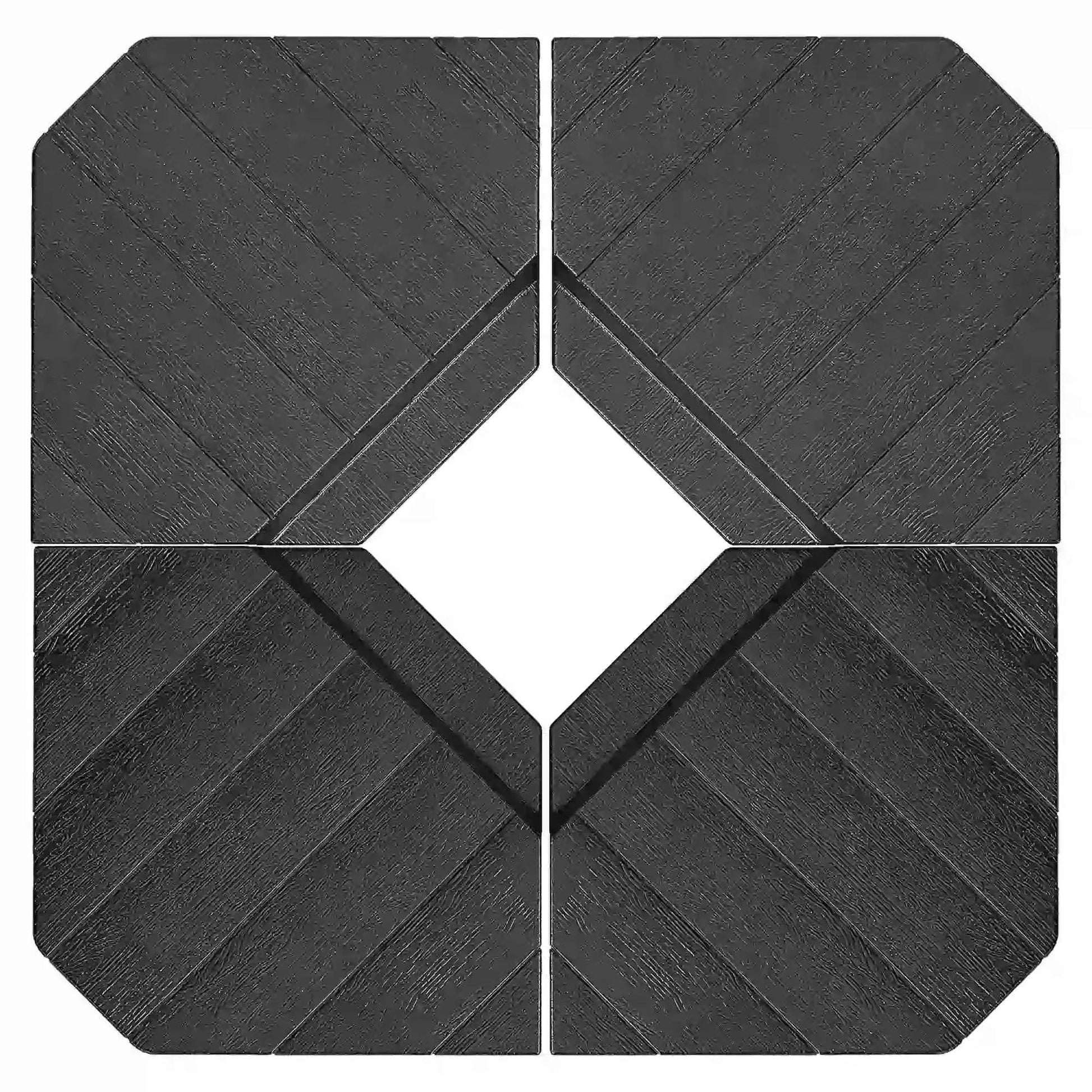 Outsunny Fillable Parasol Base – Set of 4, 80kg Sand, 60kg Water Black | 84D-277V00BK