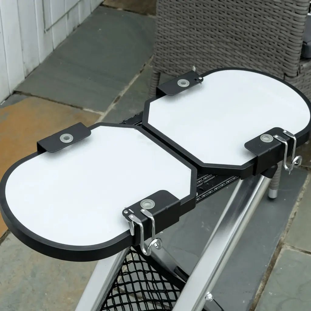 Outsunny Foldable Gas BBQ Grill 2 Burner Garden Barbecue Trolley w/ Lid Side Shelves Storage Pocket Piezo Ignition Thermometer, Aluminium Alloy 846 - 074 - Garden & Outdoor