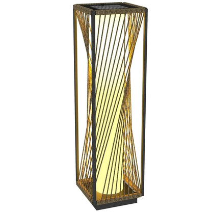 Outsunny Rattan Solar Floor Lamp, Auto On/Off LED Garden Lights - Grey| 867-265V00GY
